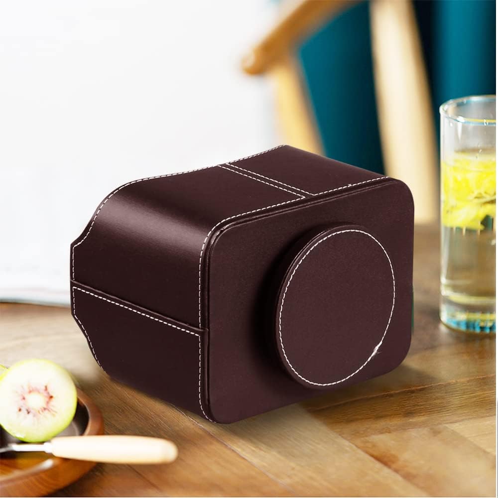 360° Rotating Remote Control Holder, PU Leather TV Remote Caddy, Pen Holder