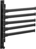 Swivel Hand Towel Bar Bathroom Swing Hanger Towel Rack Holder Matte Black Finish, Wall Mounted, 5-Arm