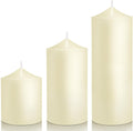 Pillar Candles 3 x 4, 6, and 8 inches, Large Handmade Candles Set of 3, Ivory Decorative Candles for Wedding, Home Decoration, Dinner, Church