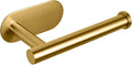 Self-Adhesive Stainless Steel Wall Mounted Toilet Paper Holder - Adhesive Mounting, No Drilling - Suitable for Bathroom, Kitchen, RV (Brushed Gold)