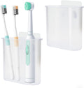 2 Packs Toothbrush Holders Wall Mounted, Self Adhesive Tooth Brush Holder for Bathroom Electric Toothbrush Toothpaste Razor Holder Bathroom Accessories(Clear)
