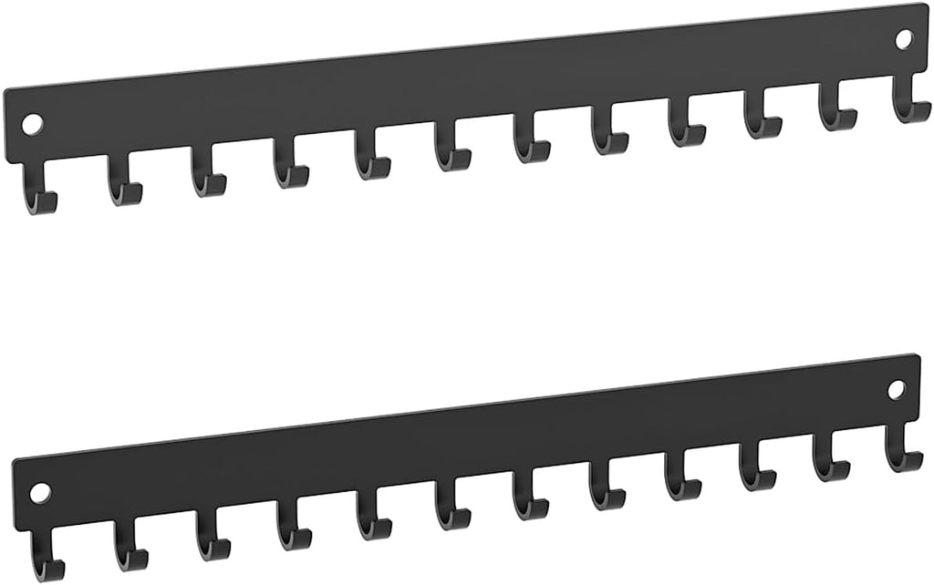 Necklace Holder Organizer Wall Mount,12 Hooks Metal Jewelry Hanger Organizer for Necklace Bracelet Chains, Black (2)