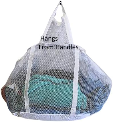 Large Soft Nylon Mesh Laundry Basket with Handles Portable and Collapsible For Dirty and Clean Laundry Home Travel College Dorm Also Ideal For Toys and Sporting Goods (Pack of 2)
