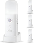 YELKO Rechargeable Motion Sensor Night Light, Battery Operated nightlights, Dimmable Motion Sensor Light Indoor, Cordless Motion Activated Night Lights for Adults, Hallway (Cool White 4Pack)