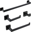 Matte Black Bathroom Accessories Set 4 Piece Bathroom Towel Holder Set