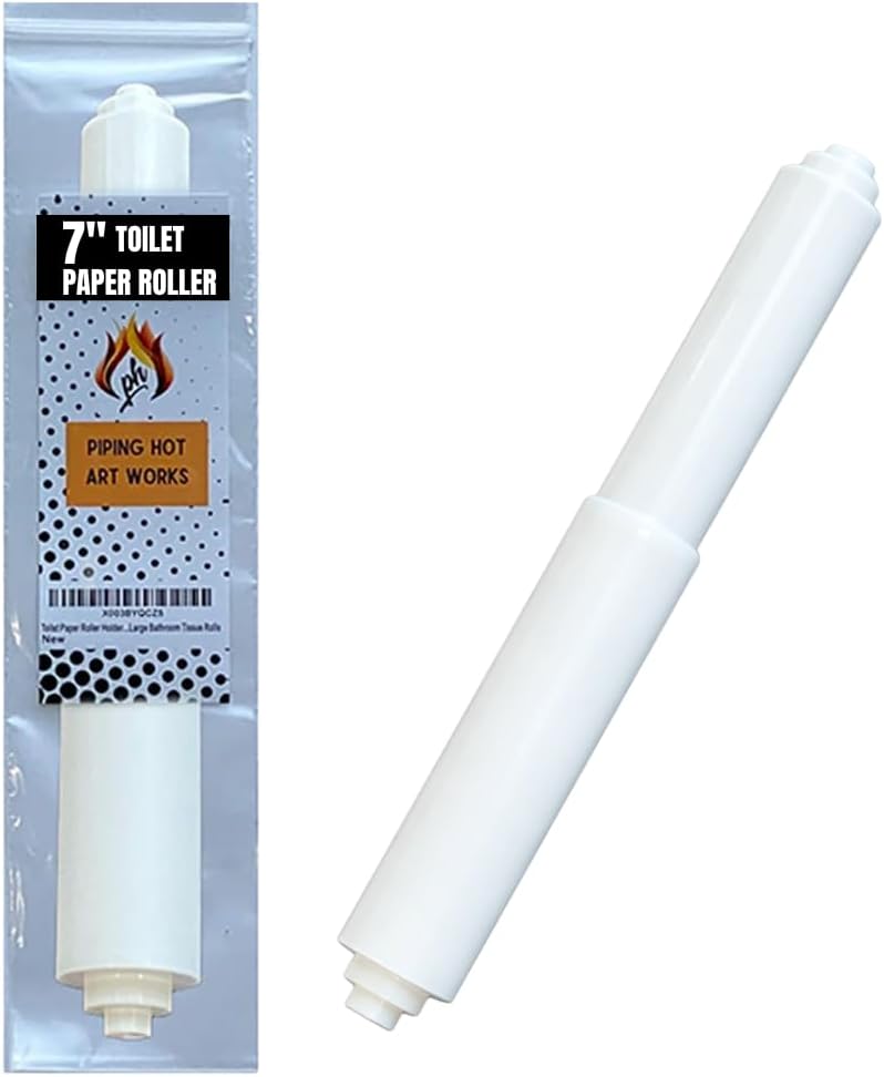 7 Inch White Toilet Paper Holder Spring Loaded Roller Replacement Rod
