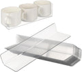 Cabilock 20pcs L-Shaped Shelf Dividers 7.87 Inch Clear Plastic Organizers for Home Cabinet and Supermarket Shelves Stable Design for Efficient Storage of Drinks Bread and Snacks