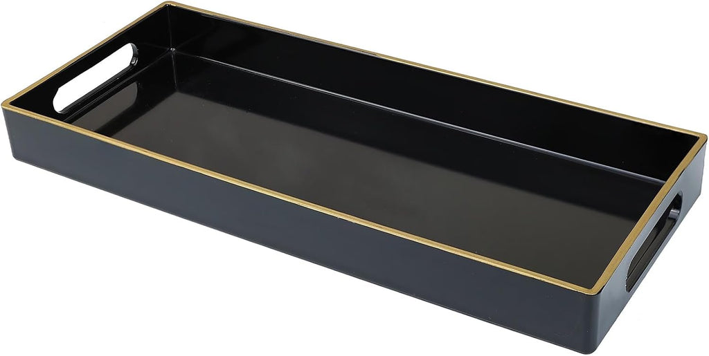Black Vanity Tray with Handles, 5.9"*13.7"