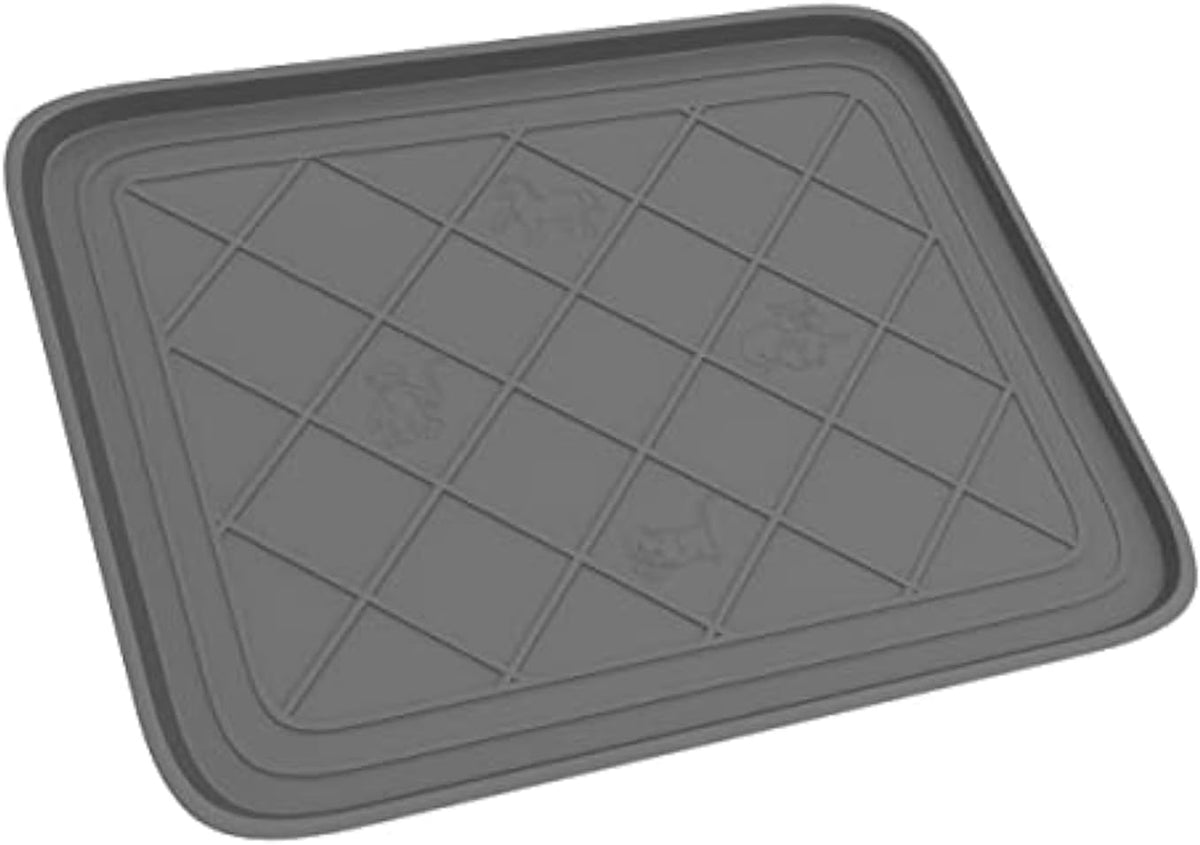 Stalwart All Weather Indoor Outdoor Boot Mat with Raised Lip, Gray, 19.75"