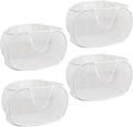 4 Piece Popup Mesh Laundry Basket Durable Handles Collapsible Laundry Baskets Folding Clothes Pastic Hamper for Laundry Room College Dorm (White)