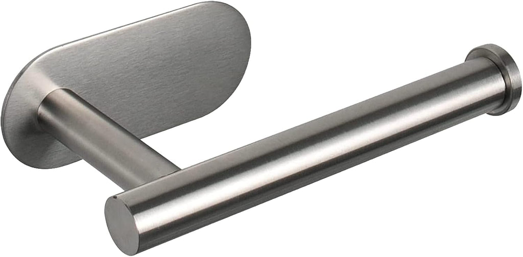 Self-Adhesive Stainless Steel Toilet Paper Holder - No Drilling, Suitable for Bathroom, Kitchen, RV (Brushed Nickel)