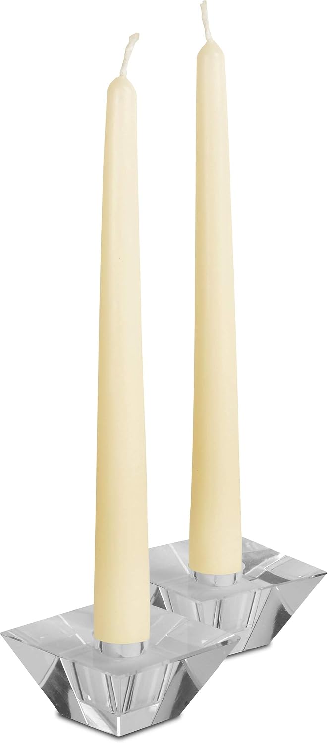 Hyoola 12 Pack Tall Taper Candles - 14 Inch Woolwhite Dripless, Unscented Dinner Candle - Paraffin Wax with Cotton Wicks - 12 Hour Burn Time