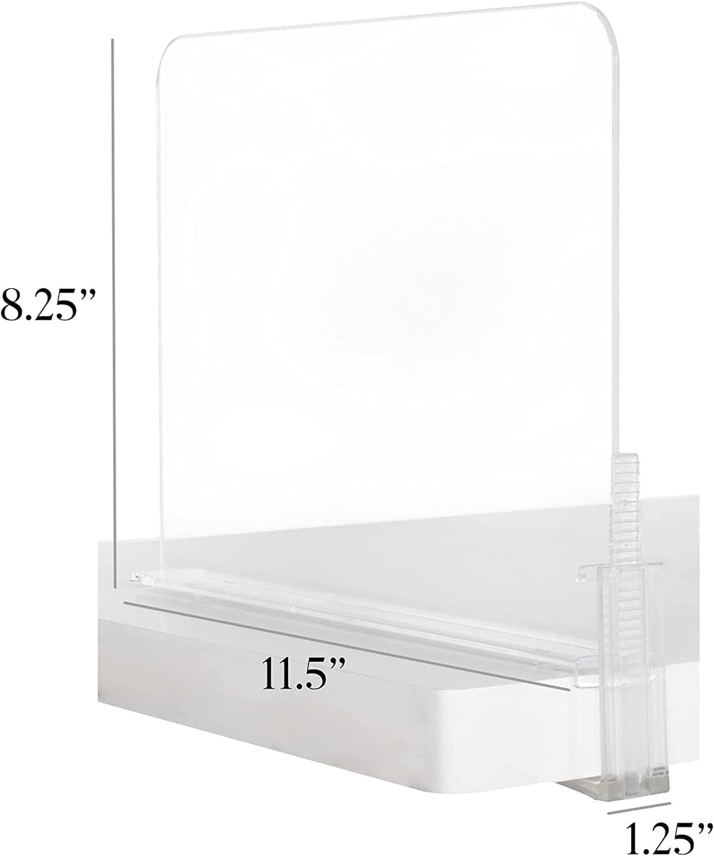 Richards Acrylic Closet Shelf Divider and Separator 6 Pack- Great for Storage and Organization in Bedroom, Bathroom, Kitchen and Office Shelves, Clear (9875300-3)