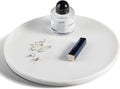 Karibiber 11.8inch Round Marble Serving Tray for Kitchen and Coffee Table, Bathroom Vanity Tray for Counter, White Decorative Catchall Tray for Jewelry, Namib Fantasy