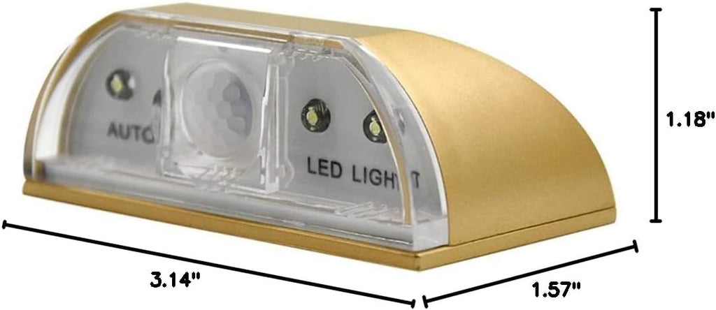 LED Intelligent Keyhole Light Lamp Door Lock Sensor Lamp - Battery Operated Auto Sensor Motion Detector with 4 LED for Key Hole/Door Lock (Gold)