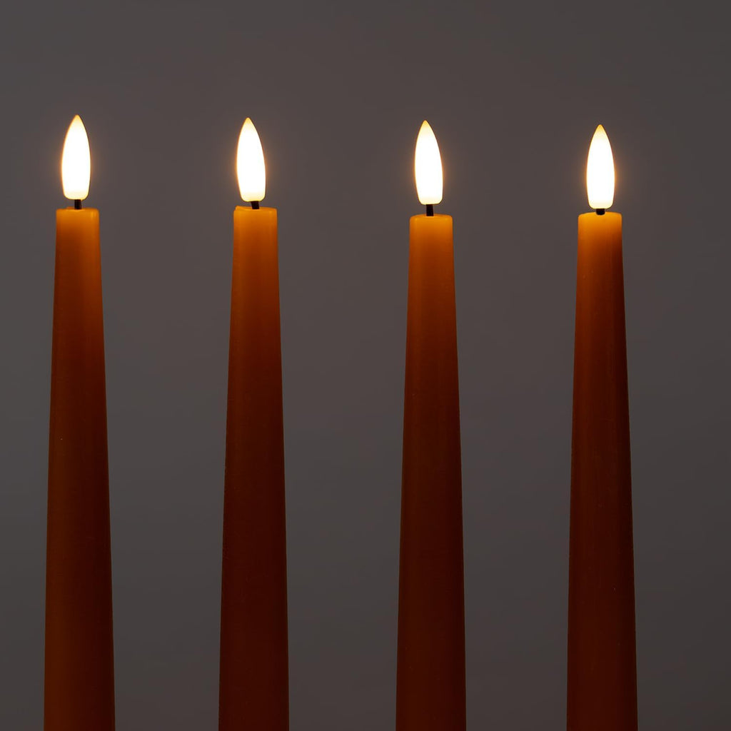 Fanna Real Wax Flameless Taper Candles with Remote & Batteries - Orange