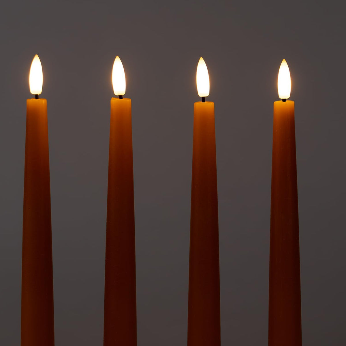 Fanna Real Wax Flameless Taper Candles with Remote & Batteries - Orange
