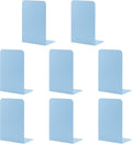 MSDADA Bookends, Book Ends for Book Shelves, Book Ends for Heavy Books,Metal Bookend Supports, Modern Minimalist Style Bookend, Light Blue(4Pairs)