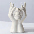 White Face Vase Unique Ceramic Vase for Room,Office,Home Decor