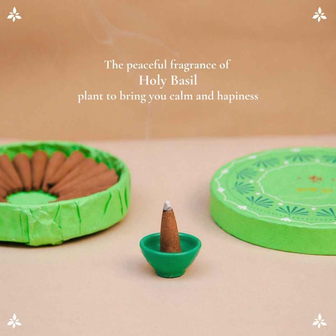 Boond Fragrances Tulsi Dhoop - Pure Holy Basil Incense Cones