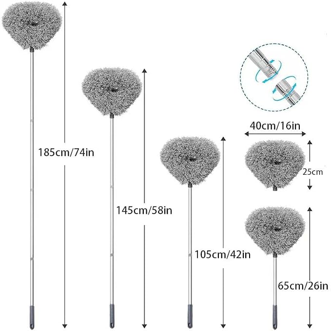 Ceiling Fan Cleaner Duster, Adjustable and Removable Fan Blade Cleaner from 18 to 62 Inches for Cleaning Walls Bookshelves Furniture Door Window Top (Blue)