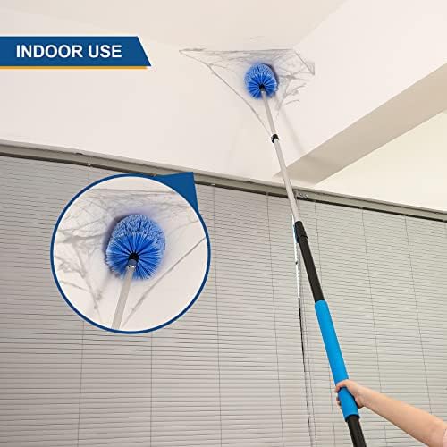 VITEVER Twist-On Cobweb Duster Head Brush, Fits Standard 3/4 inch Threaded Poles, Attachment Spider Web Duster Brush for Outdoor & Indoor Cleaning (Pack of 2)
