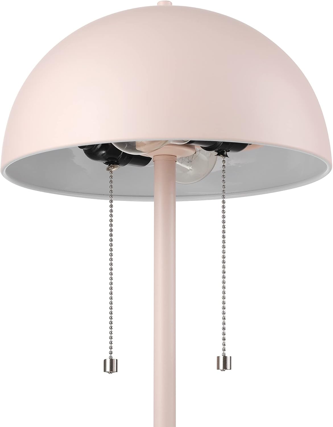 Globe Electric 65531 Luna 21" 2-Light Table Lamp, Matte Blush Pink, Double Plated Nickel On/Off Pull Chains