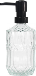 YYTSGG Clear Glass Soap Dispenser with Black Pump, 15oz