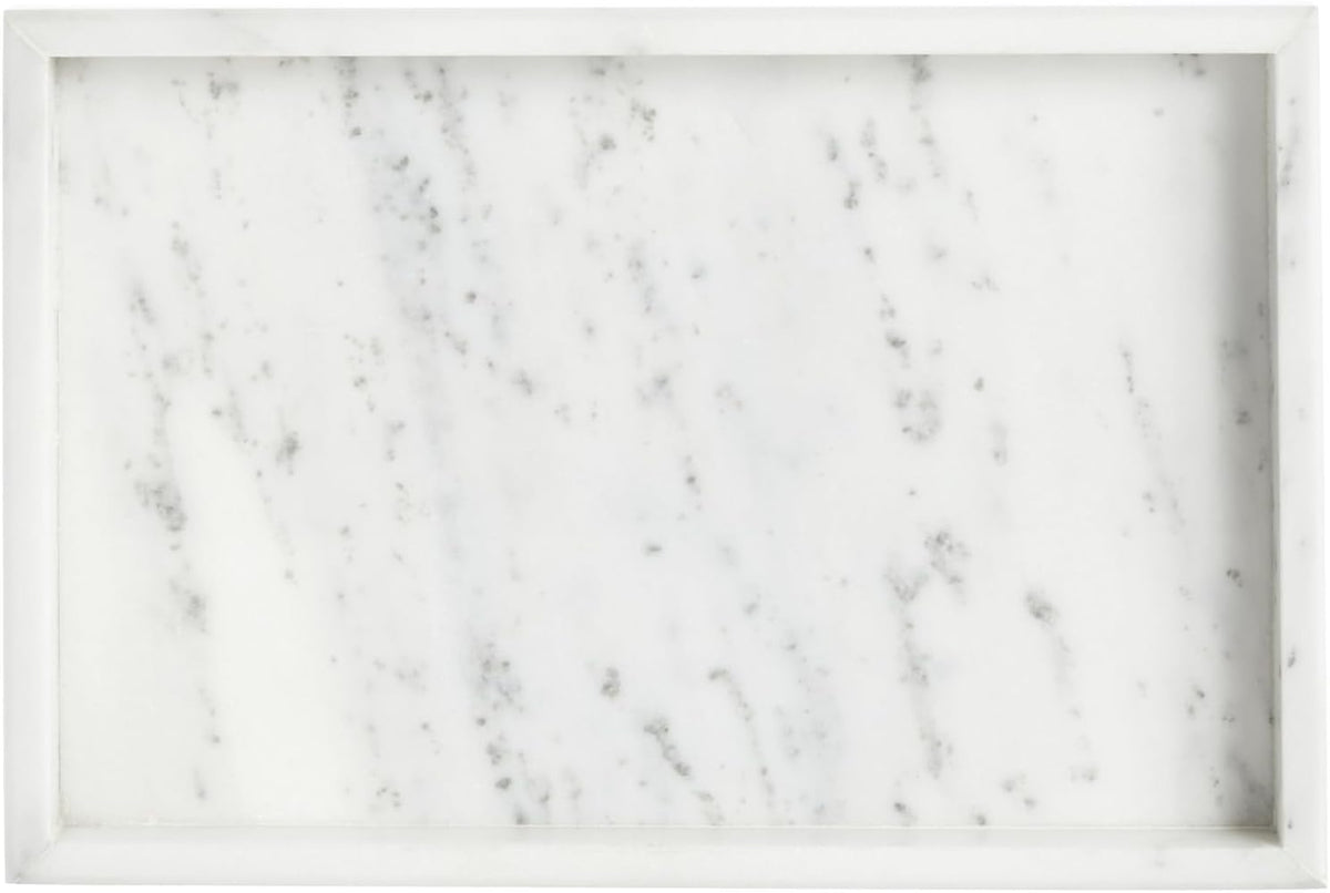 Juvale Large Marble Vanity Tray - Jewelry & Cosmetic Organizer with Drawer Organizer - Bathroom Display with Soap Tray - Home Accent Piece with Marble Decor - 11.7 x 7.7 x 1.1 in White