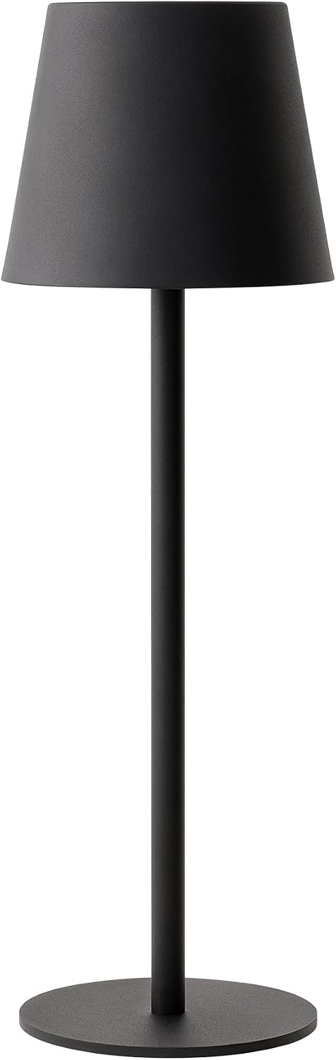 Versa LED Cordless USB-C Re-Chargeable Desk Lamp, 5200mAh Battery Operated with 3 Color Temperature 2700K-3000K-3500K and Fingertip Touch On/Off Plus Dimming with Two 5in Adj Height Stems in Black