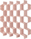 Poeland Drawer Divider Organizer Adjustable DIY Grid Honeycomb Drawer Divider for Underwear Belt Scarf Socks Pink