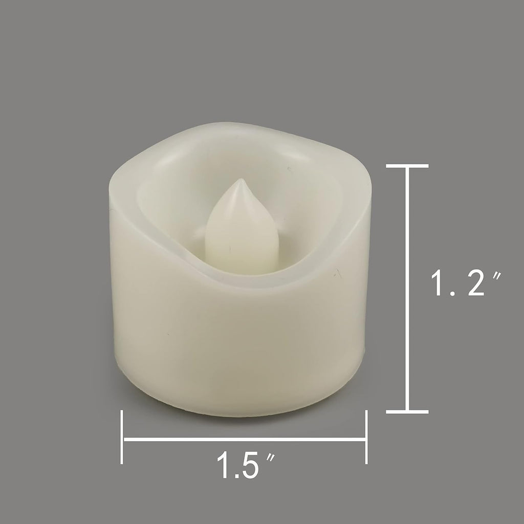 Battery Operated Flameless Warm White LED Tea Lights Votive Candles 6 Pack