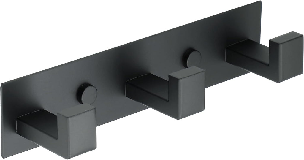 Alise Coat Hook Wall Mount Hat and Coat Rack with 3 Hooks Wall Mount,Black