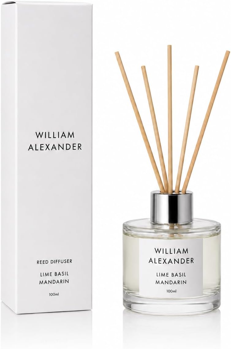 Lime Basil Mandarin Luxury Reed Diffuser Home Gift Set by William Alexander