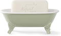 6.5" Mini Clawfoot Bathtub Soap Dish,Bar Soap Holder,Seige Green