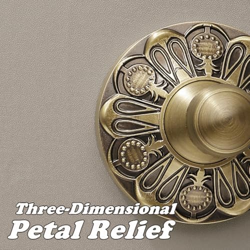 Antique Brass Towel Hook, Wall Mounted Bathroom Hook for Clothing & Robe Hanger, Screws Install Shower Wall Hook, Vintage Gold Brass Petal-Relief Series Longhorn Double Hook (Pack of 2)