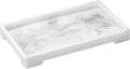 Luxspire Marble Tray for Soap Dispenser Perfume Jewelry, M, Marble White