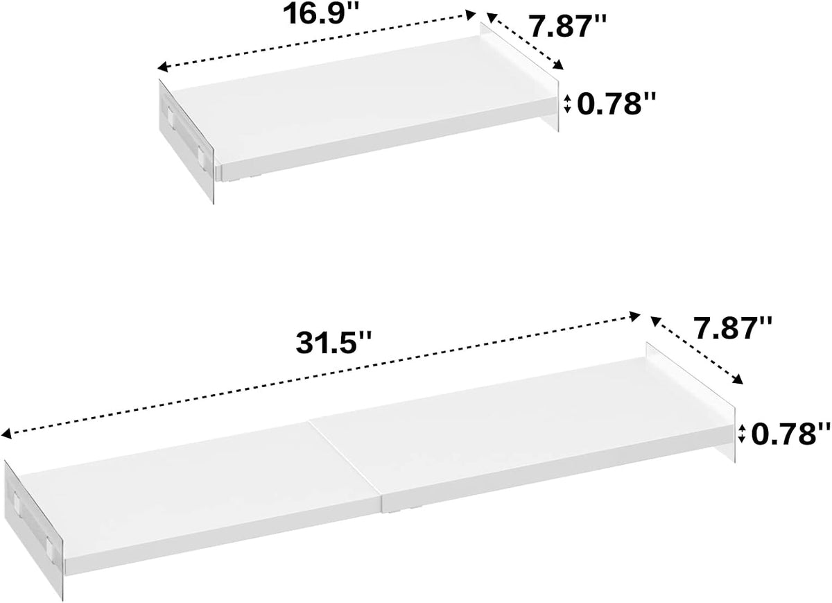 Closet Shelf Organizer Expandable Cabinet Tension Shelf Divider Heavy Duty Metal DIY Shelf Separator for Wardrobe Cupboard Cabinet Pantry Kitchen Bathroom,White,2packs