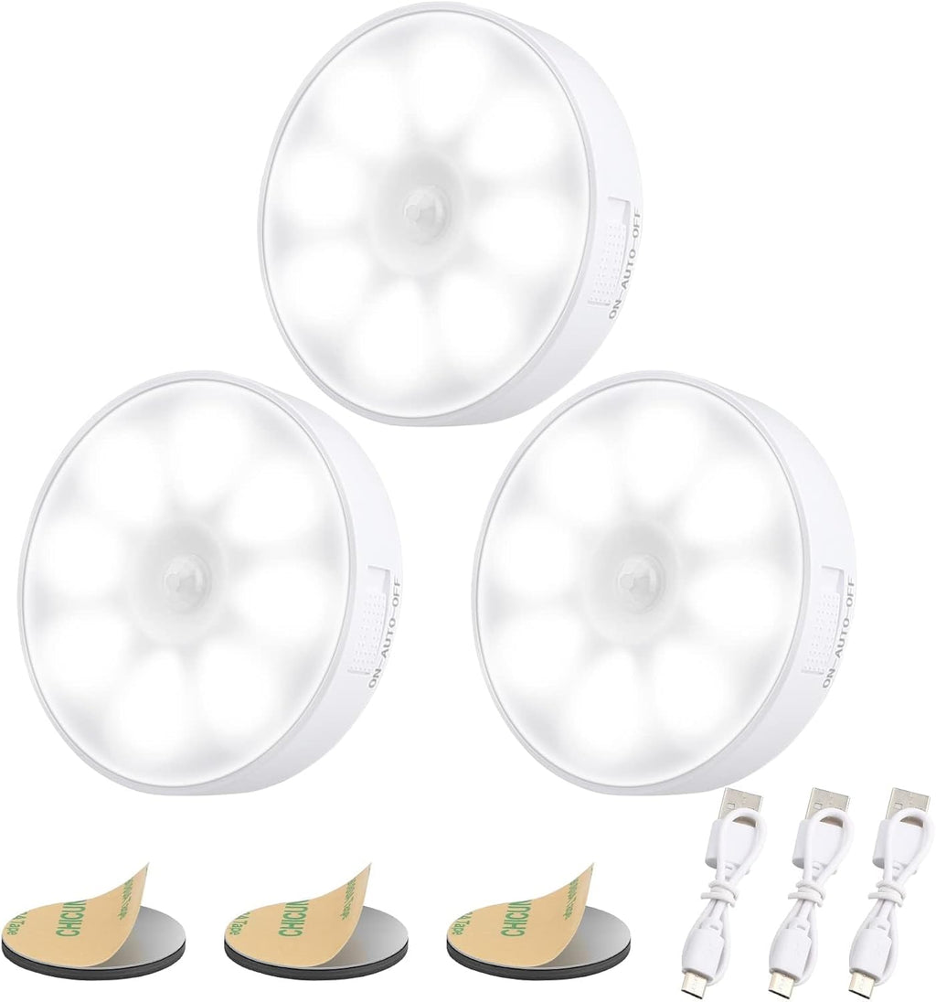 3 PCS Upgraded Motion Sensor Light, 8 LEDs, Hallway Light(6000K Cold White)