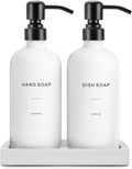 Prus Waso Kitchen Soap Dispenser Set, White Soap Dispenser with Black Stainless Steel Pump, Perfect for Modern Kitchen Decor. (White)