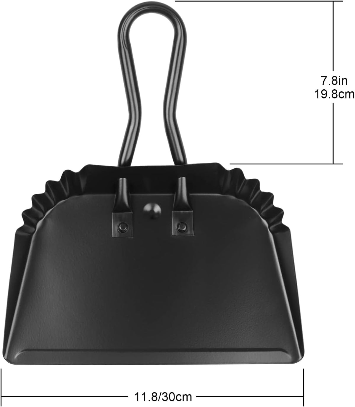 Heavy-Duty Metal Dust Pan-10”Wide Handheld Angled Dustpan with Grip Handle