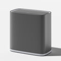 Small Bathroom Trash Can with Lid and Wheels, 8L / 2.1 Gal, Plastic, Gray