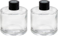 Set of 2 Glass Essential Oils Diffuser Bottles Fragrance Bottle Jars Containers for DIY Replacement Reed Diffuser Sticks Sets Essential Oils Crafts Decor (50ML Black Cap)