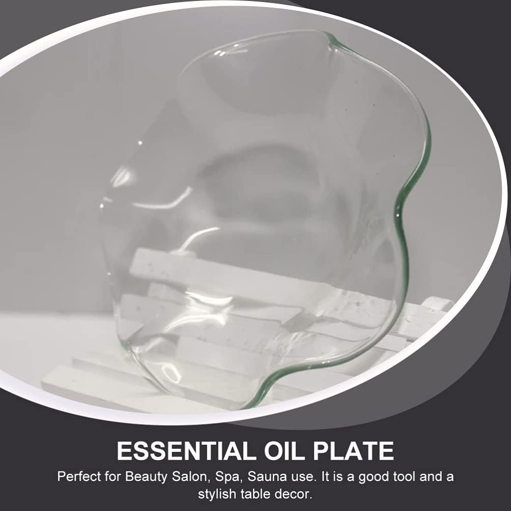 DOITOOL 2Pcs Replacement Flounces Oil Warmer Dish Wax Warmer Replacement Dish, Wax Melt Warmer Liner Glass Candle Warmer Bowl Plate Tray for Melter Burner (Size S)
