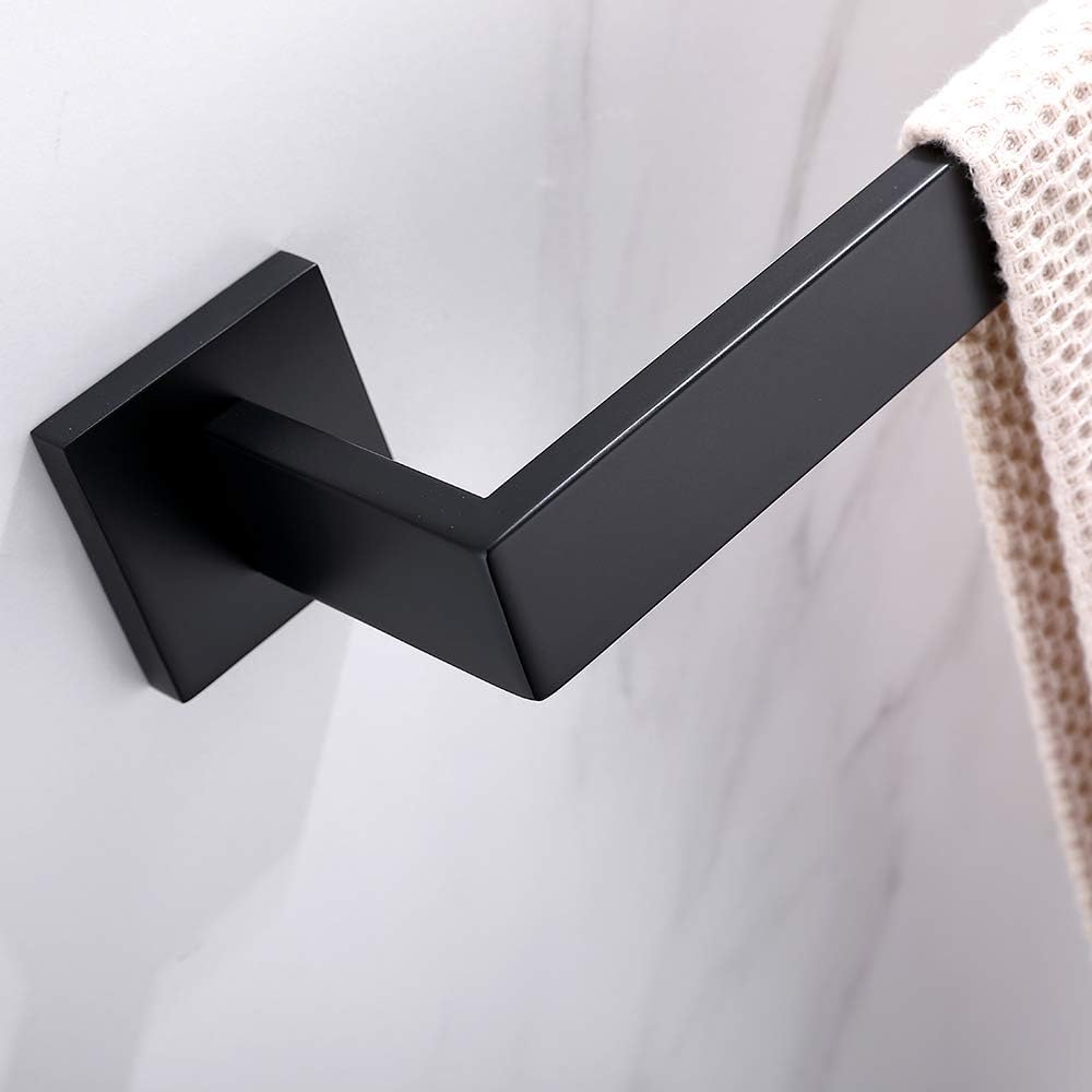TASTOS Black Single Towel Bar 23.6-Inch Bathroom Towel Holder