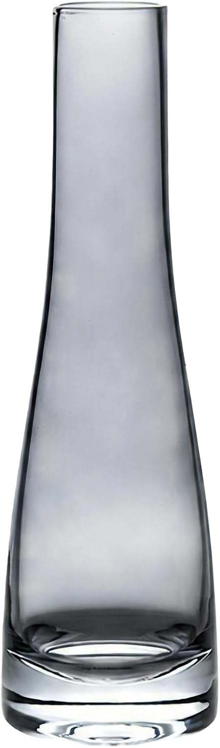 Erioctry Single Bud Vase, Hand-Made Blown Art, Clear Glass, Single Stem Vase, Home & Office Decor, Wedding Party Event