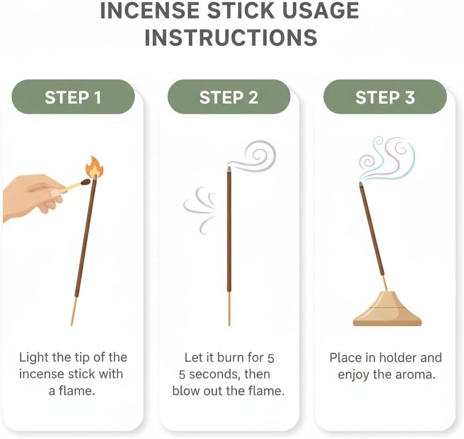 Natural Mugwort Incense Sticks for Calming Meditation, Yoga, Relaxation. Natural Sleep Aid, Stress Relief and Air Purifying Herbal Incense (Mugwort)