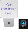 Naanle Set of 2 Custom Personalized Night Light Auto Sensor Led Customize Logo Image Dusk to Dawn Night Light Plug in Indoor Nightlight for Bedroom Bathroom Kitchen Hallway Stairs