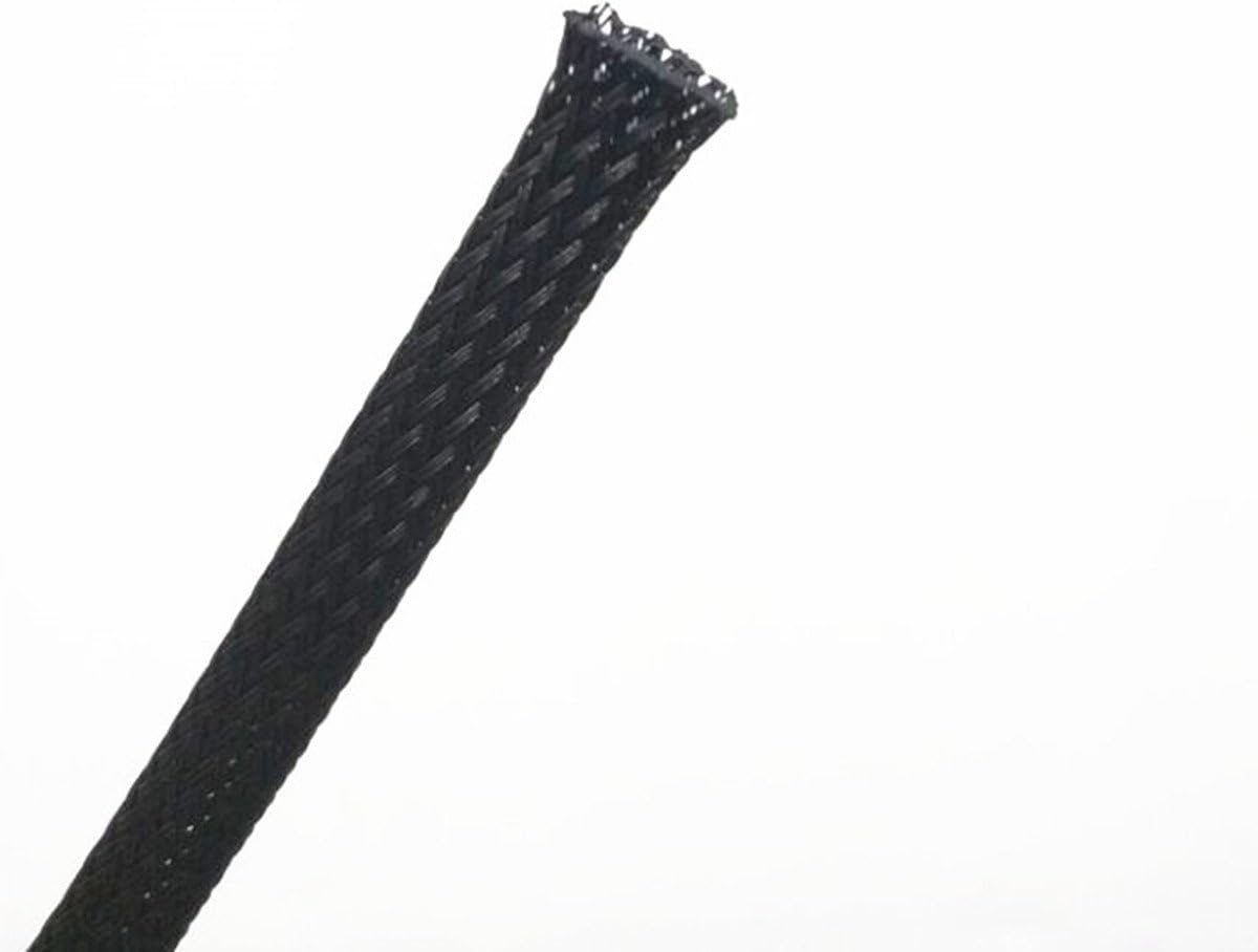 PET Expandable Braided Cable Sleeve Black 1/8 Inch x 100 FT