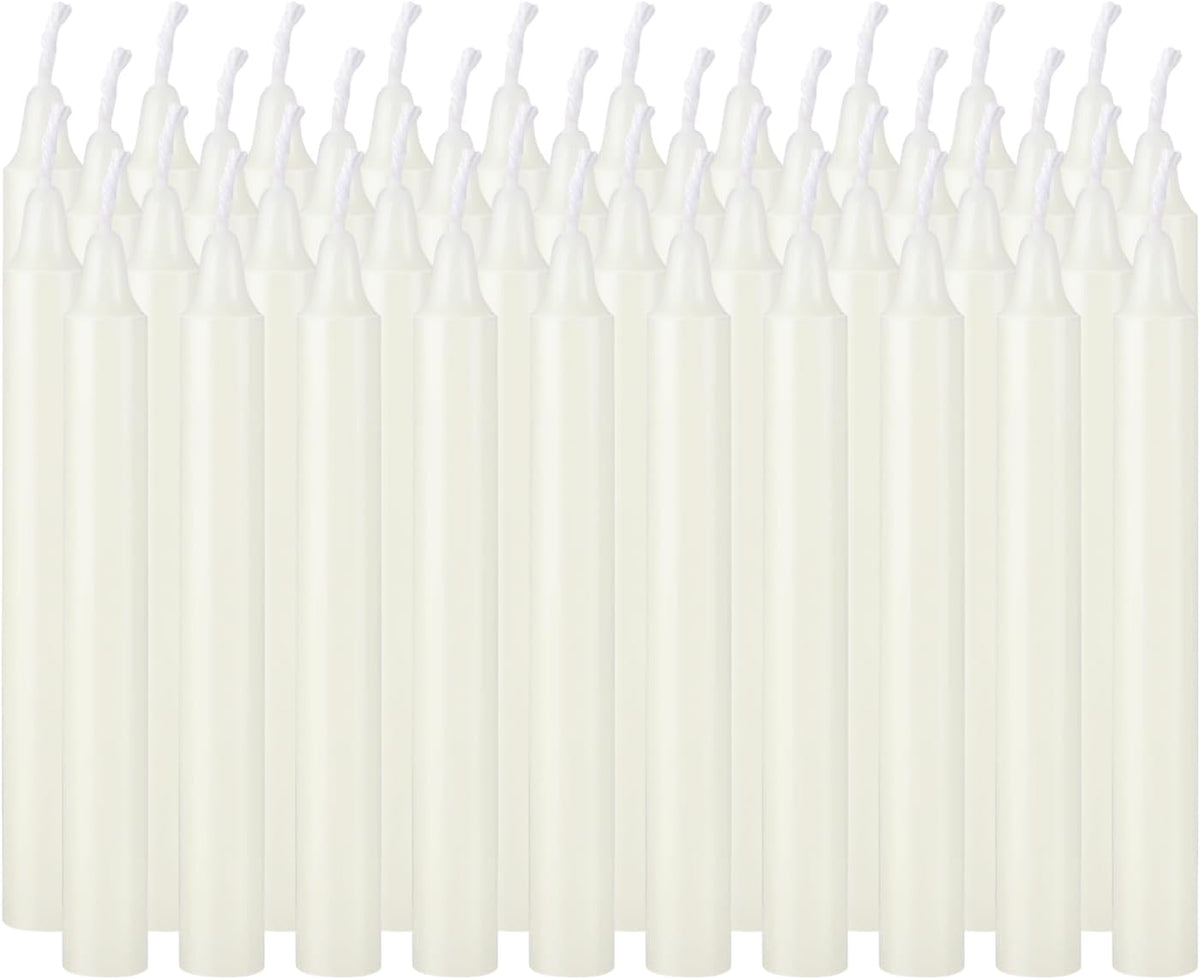 YOROXRG Set of 40 Ivory Candles Mini Unscented Taper Candles for Christmas,Household, Wedding, Rituals, Prayer, Birthdays, Meditation, Altar,Party and Home Décor Candlesticks - 4 Inch Tall